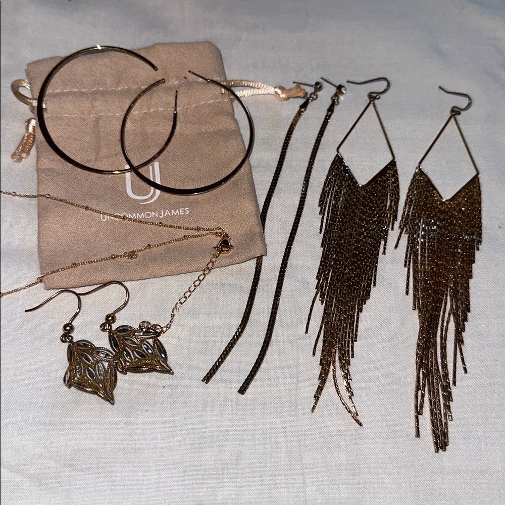Uncommon James Gold Statement Earrings Set